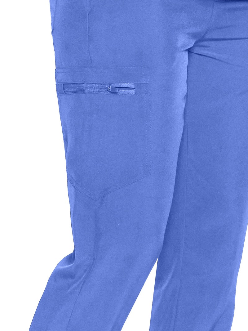 COZYFIT Womens Scrub Pants - Soft Stretch Yoga Style with 5 Pockets, Slim Fit Jogger Scrubs Pants for Women - Ceil Blue,M - Image 5