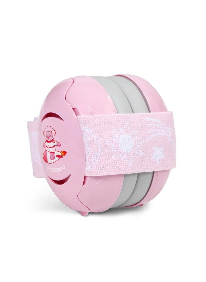 LYSIAN Pink Baby Ear Muffs Noise Cancelling with Elastic Headband, Baby Headphones Earmuffs for Infant Hearing Protection Sleeping, Nap, Travel, Games, Festival - Image 1