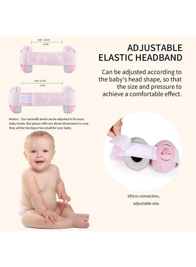 LYSIAN Pink Baby Ear Muffs Noise Cancelling with Elastic Headband, Baby Headphones Earmuffs for Infant Hearing Protection Sleeping, Nap, Travel, Games, Festival - Image 5