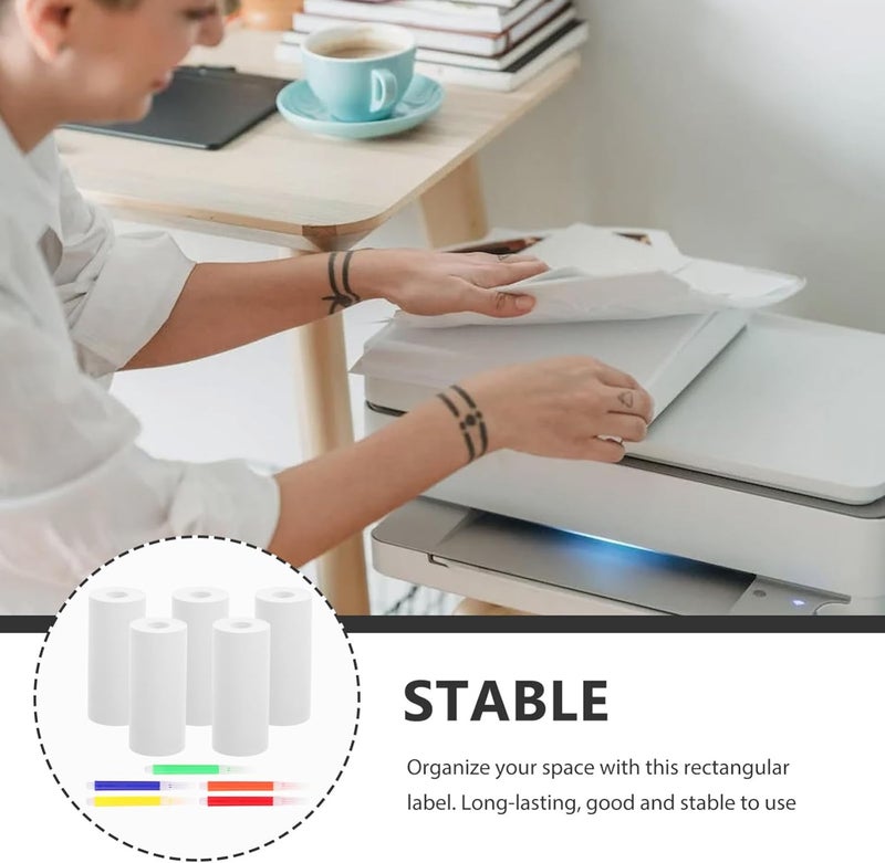 OSALADI 1Set Mini Thermal Printer Sticker of Adhesive Blank Express Labels for Organization Easy to Use for Price Tags Bottle Labels and More - Image 4