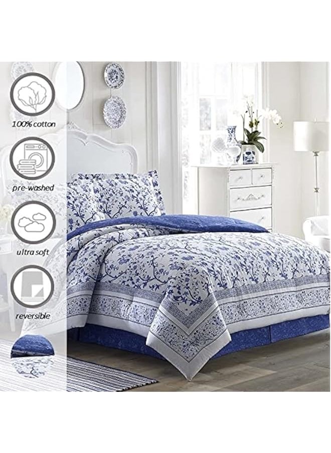 LAURA ASHLEY - Charlotte Duvet Cover Set King Medium Blue - Image 1