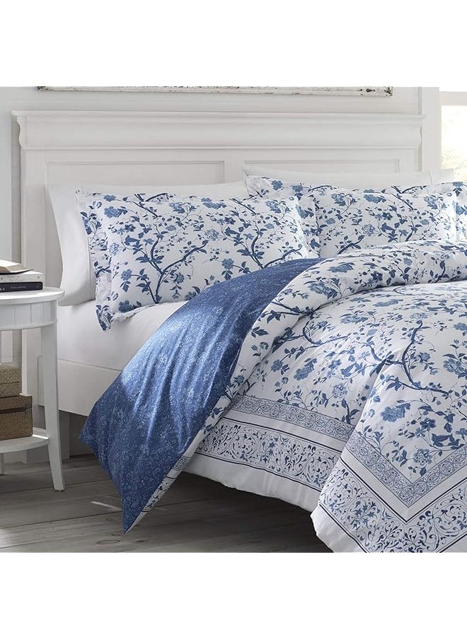 LAURA ASHLEY - Charlotte Duvet Cover Set King Medium Blue - Image 1