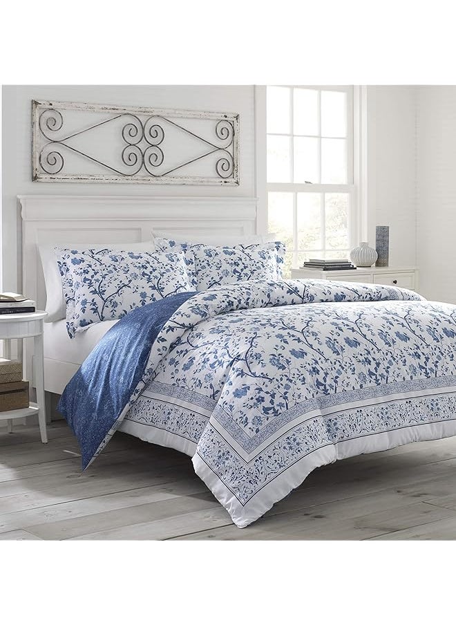 LAURA ASHLEY - Charlotte Duvet Cover Set King Medium Blue - Image 1