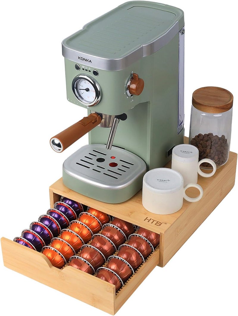 HTB Coffee Pods Storage Drawer for Organizing Nespresso Capsules, Can Be Used In Coffee Station, Kitchen, Home, Office, Holds 40 CoffeePods - Image 4
