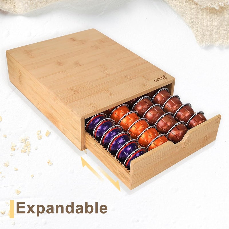 HTB Coffee Pods Storage Drawer for Organizing Nespresso Capsules, Can Be Used In Coffee Station, Kitchen, Home, Office, Holds 40 CoffeePods - Image 5