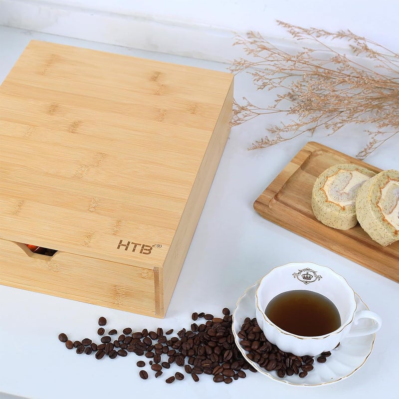 HTB Coffee Pods Storage Drawer for Organizing Nespresso Capsules, Can Be Used In Coffee Station, Kitchen, Home, Office, Holds 40 CoffeePods - Image 2
