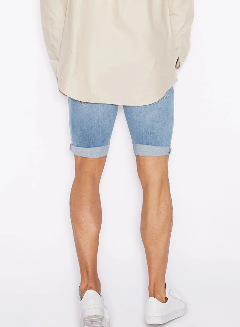 TOPMAN Distressed  Denim Shorts