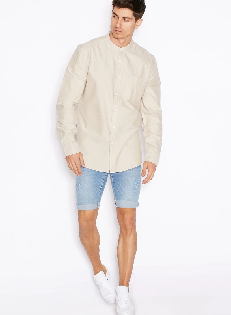 TOPMAN Distressed  Denim Shorts