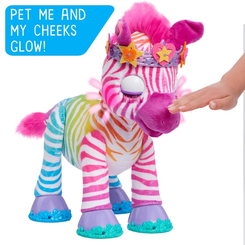 furReal Zenya My Rainbow Zebra Interactive Plush with Accessories, 22-pieces, Pretend Play, Kids Toys for Ages 4 Up by Just Play - Image 4