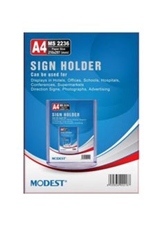 MODEST A4 Portrait Sign Holder, 210x297mm, Clear  - Image 2