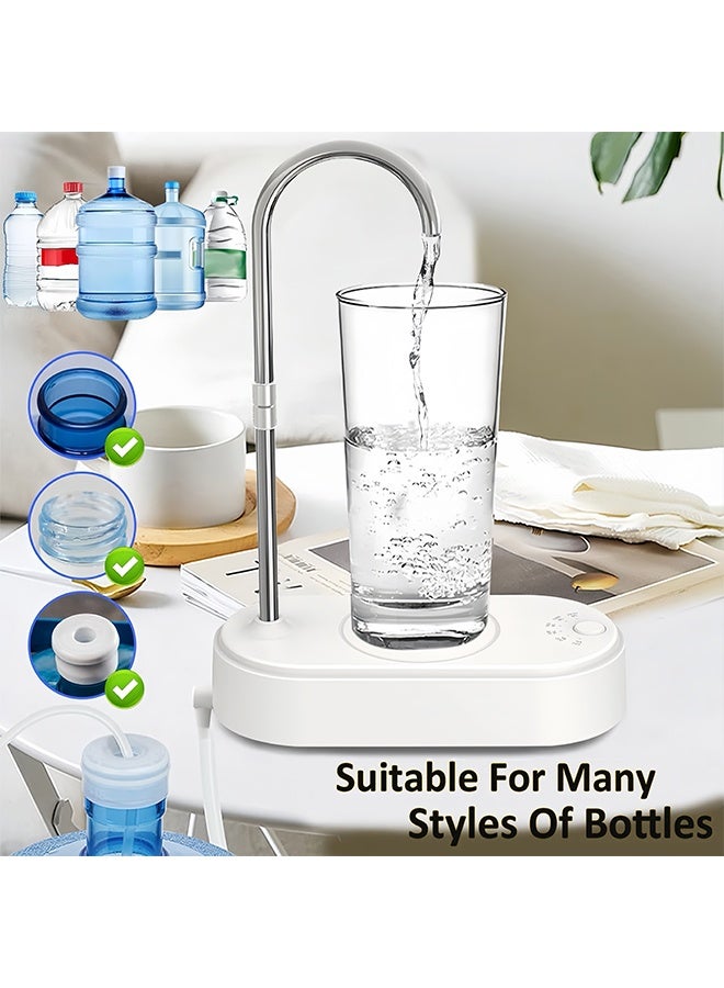 كوكنا مضخة موزع مياه كهربائية بتحكم باللمس، 6 مستويات تدفق محددة، فوهة دوّارة 360 درجة، قابلة للشحن Type-C، مؤشر LED أزرق، لون أبيض - Image 5