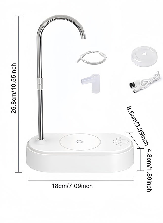 كوكنا مضخة موزع مياه كهربائية بتحكم باللمس، 6 مستويات تدفق محددة، فوهة دوّارة 360 درجة، قابلة للشحن Type-C، مؤشر LED أزرق، لون أبيض - Image 2
