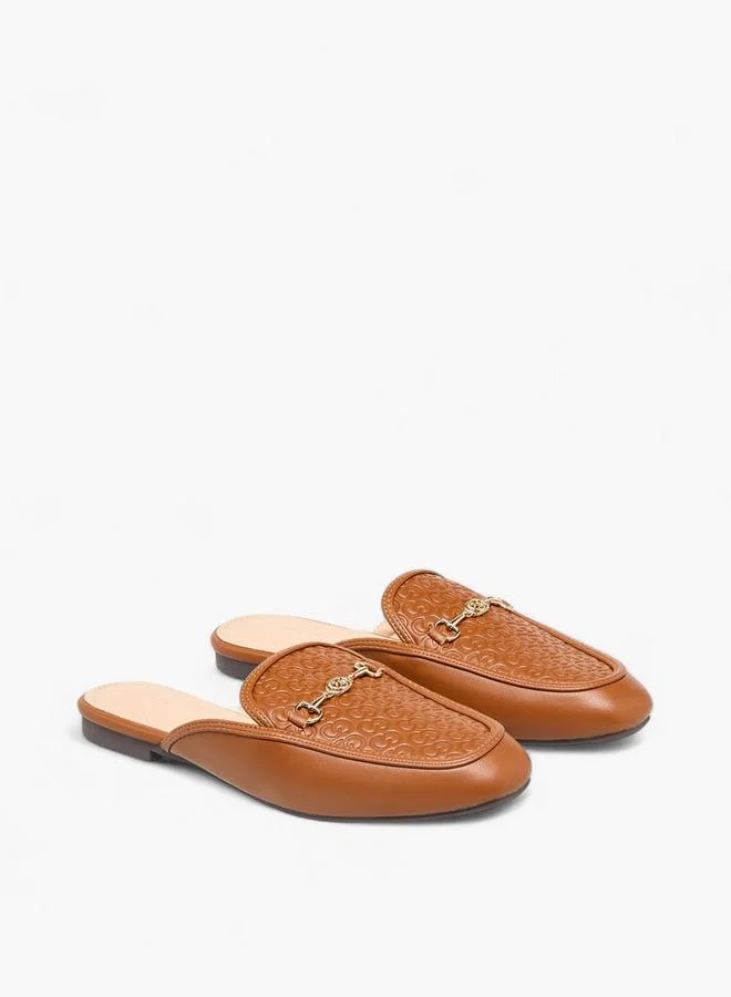 Women Monogram Embossed Mules