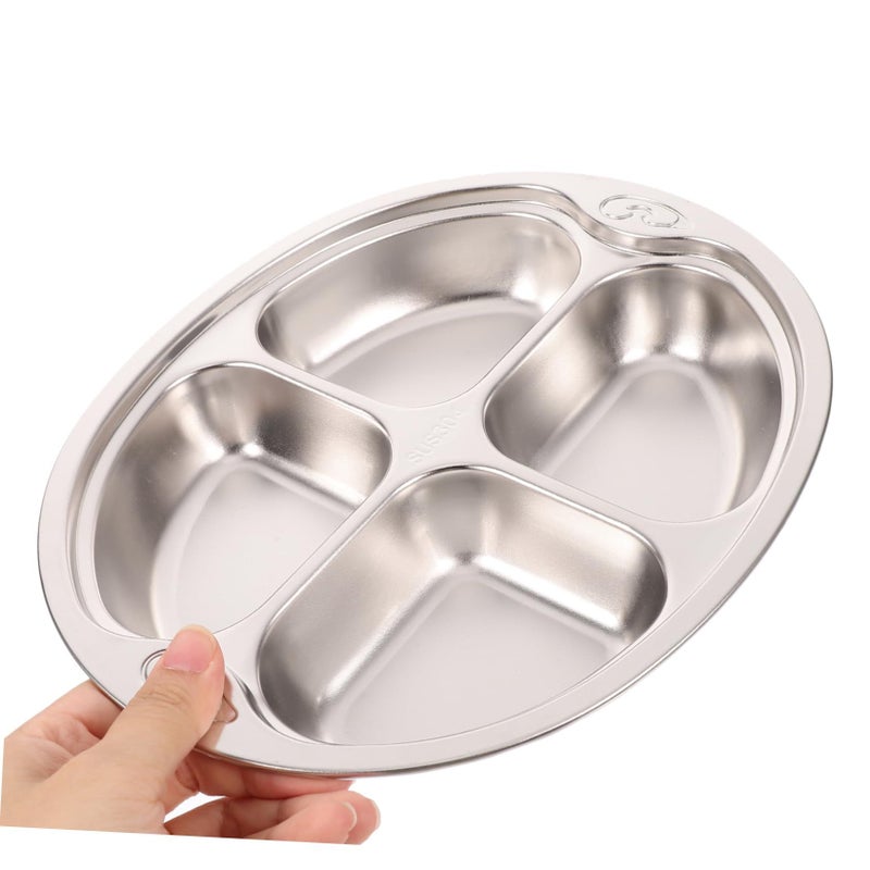 Cartoon Divided Stainless Steel Dinner Plate Serving Tray For Kids Lunch - Image 4