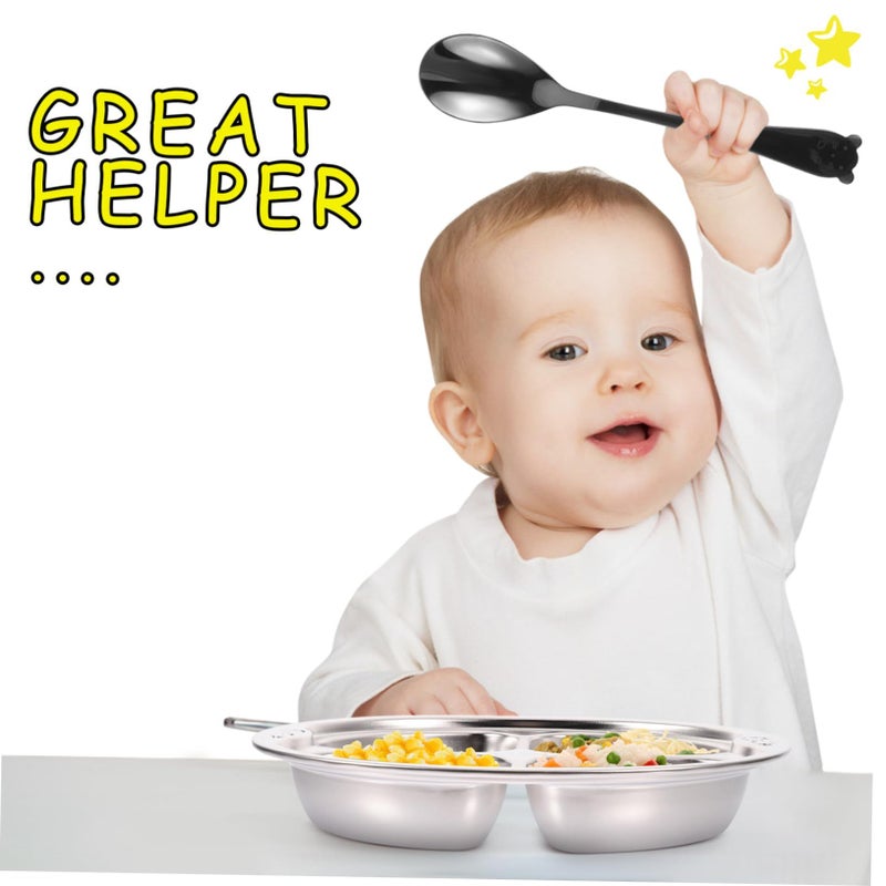 Cartoon Divided Stainless Steel Dinner Plate Serving Tray For Kids Lunch - Image 5