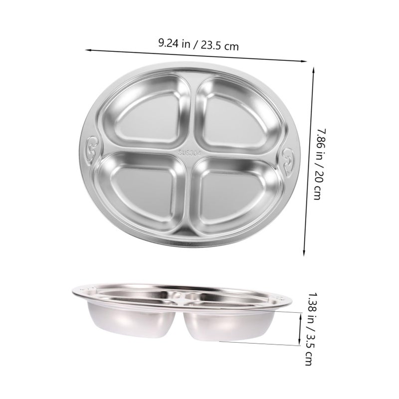 Cartoon Divided Stainless Steel Dinner Plate Serving Tray For Kids Lunch - Image 3