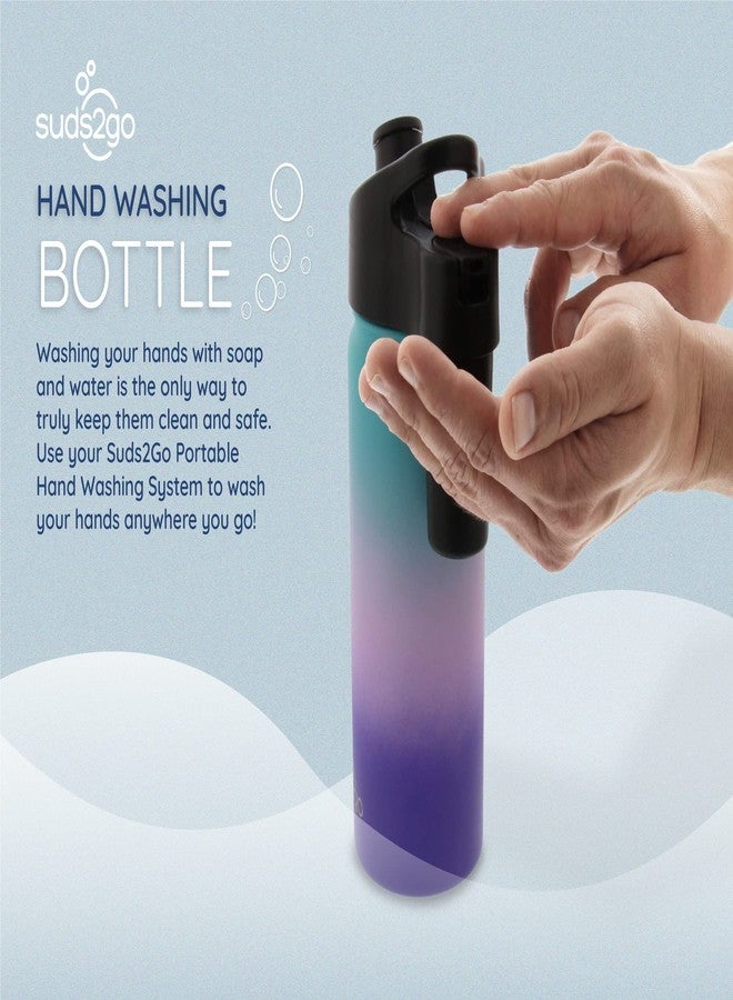 Suds2Go Stainless Steel Water Bottle & Portable Hand Washing Station - 20oz Insulated Leakproof with Foam Dispenser for Camping, Travel, Outdoor Activities, As Seen on Shark Tank - Bubble Gum - Image 2