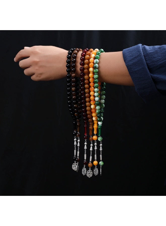 مانجيشان سبحة صلاة باللون الكاكي 33 حبة 12 سم للمسلمين - Image 2