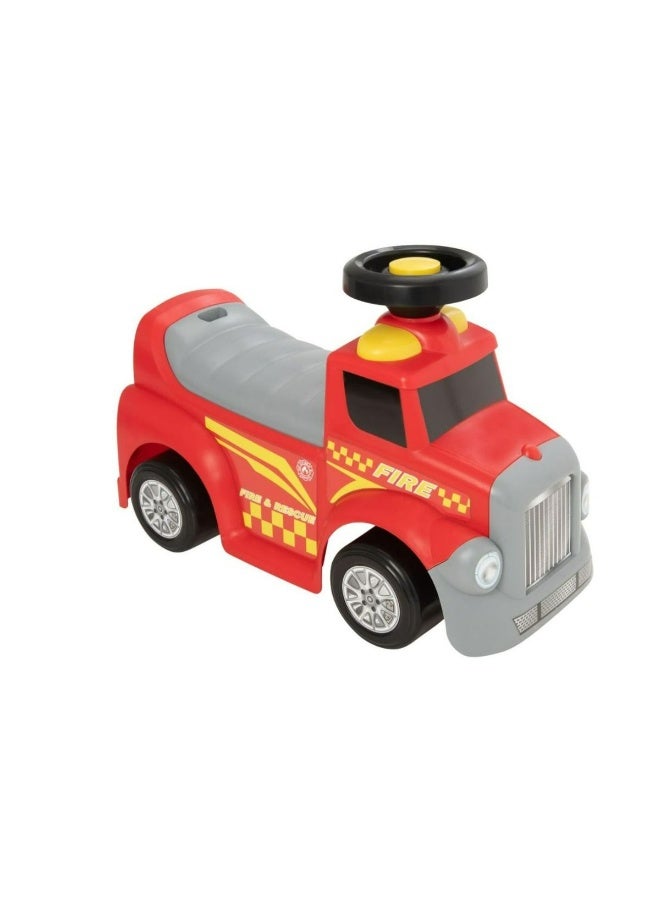 D-Power My First Foot to Floor Fire Engine – Multicolour | Toddler Walker Foot to Floor Slider | Hidden Storage Space, Moveable Steering Wheel & Squeaky Horn | Pre-School & Nursery Walking Aid | Ages 1+ (Fire Engine) - Image 3