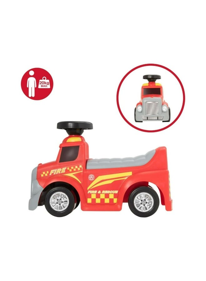 D-Power My First Foot to Floor Fire Engine – Multicolour | Toddler Walker Foot to Floor Slider | Hidden Storage Space, Moveable Steering Wheel & Squeaky Horn | Pre-School & Nursery Walking Aid | Ages 1+ (Fire Engine) - Image 2