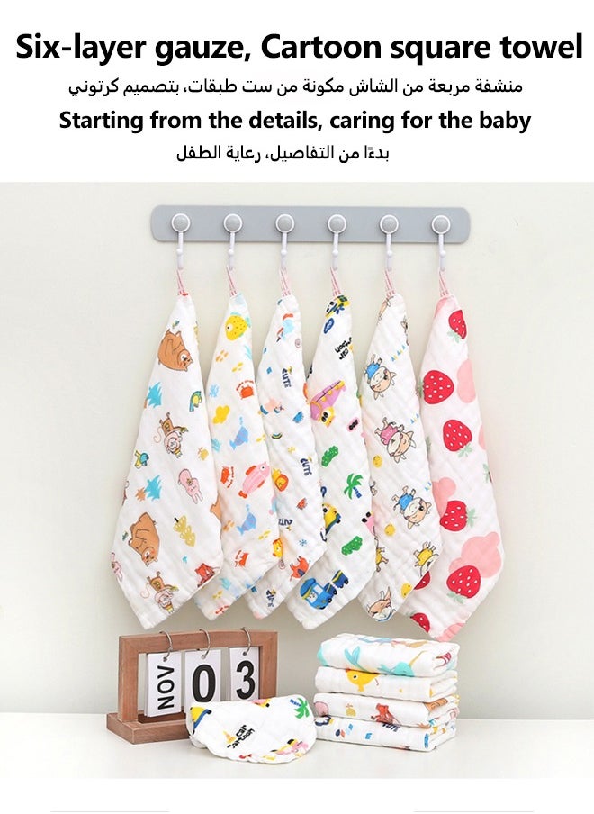 oldlaiben - Baby Washcloths, 6 Layer Ultra Soft Absorbent Newborn Bath Face Towel, Washcloths for Newborn Boys and Girls, Soft Baby Washcloths, Baby Essentials, Reusable Baby Wipes for Delicate Skin, Pack of 3 - Image 1
