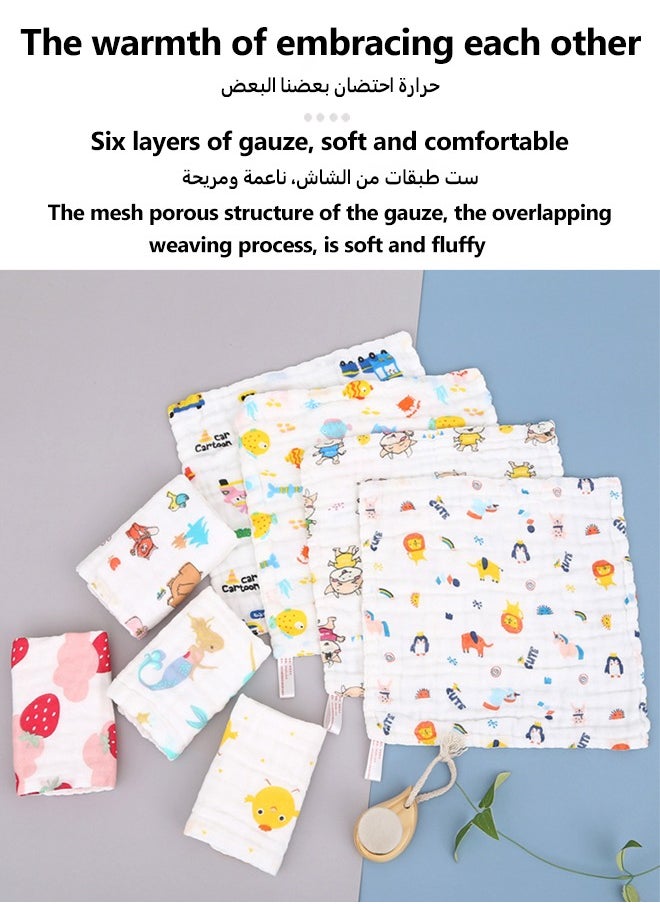 oldlaiben - Baby Washcloths, 6 Layer Ultra Soft Absorbent Newborn Bath Face Towel, Washcloths for Newborn Boys and Girls, Soft Baby Washcloths, Baby Essentials, Reusable Baby Wipes for Delicate Skin, Pack of 3 - Image 1