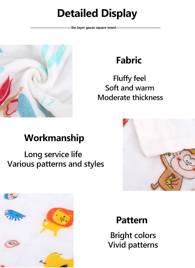 oldlaiben - Baby Washcloths, 6 Layer Ultra Soft Absorbent Newborn Bath Face Towel, Washcloths for Newborn Boys and Girls, Soft Baby Washcloths, Baby Essentials, Reusable Baby Wipes for Delicate Skin, Pack of 3 - Image 1