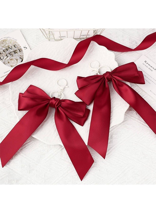 Red Ribbon for Gift Wrapping 1 Inch 25 Yds Satin Ribbons for Hair Wine Ribbon Burgundy Ribbons for Crafts Wedding Decor Flower Bouquet Hair Bows Sewing, Teacher - Image 3