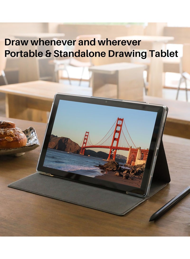 HUION Kamvas Slate 10 Standalone Drawing Tablet, 10.1-inch Full-Laminated Screen, Android 12 Creative Tablet, 8GB+128GB, Stylus Pen with 4096 Pressure Levels, No PC Needed Space Grey - Image 2