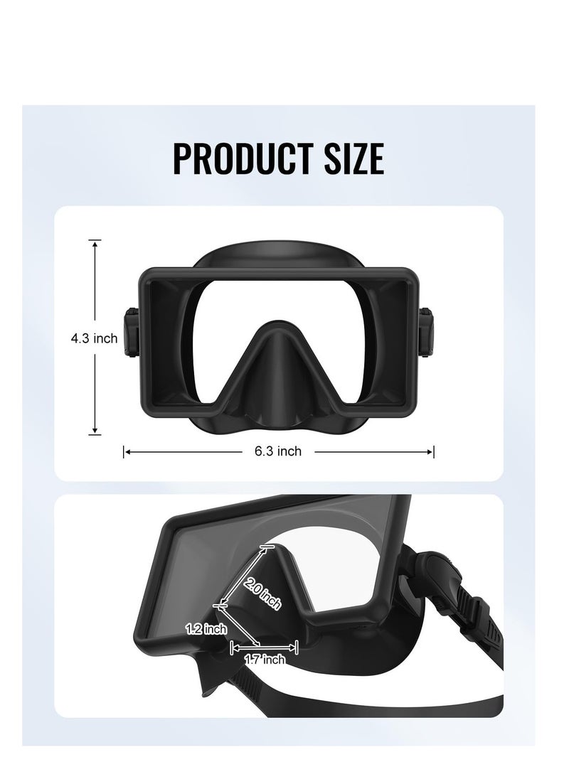 SYOSI - Snorkel Mask Anti-Fog Anti Leakage Panoramic Diving Mask Tempered Glass Shatterproof Swim Mask Anti-Glare Scuba Swim Goggles for Adults and Teenager - Image 1