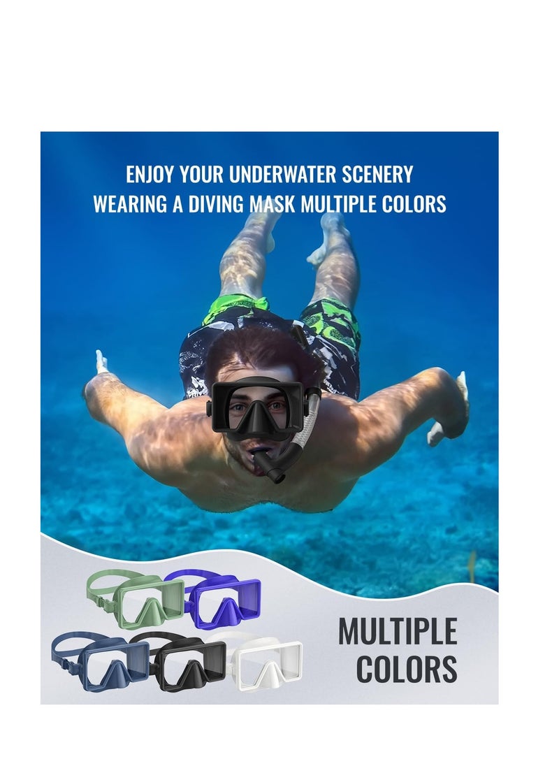 SYOSI - Snorkel Mask Anti-Fog Anti Leakage Panoramic Diving Mask Tempered Glass Shatterproof Swim Mask Anti-Glare Scuba Swim Goggles for Adults and Teenager - Image 1