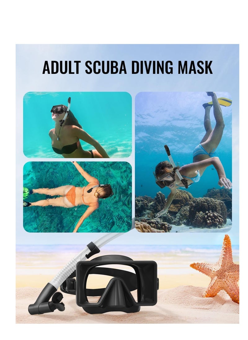 SYOSI - Snorkel Mask Anti-Fog Anti Leakage Panoramic Diving Mask Tempered Glass Shatterproof Swim Mask Anti-Glare Scuba Swim Goggles for Adults and Teenager - Image 1
