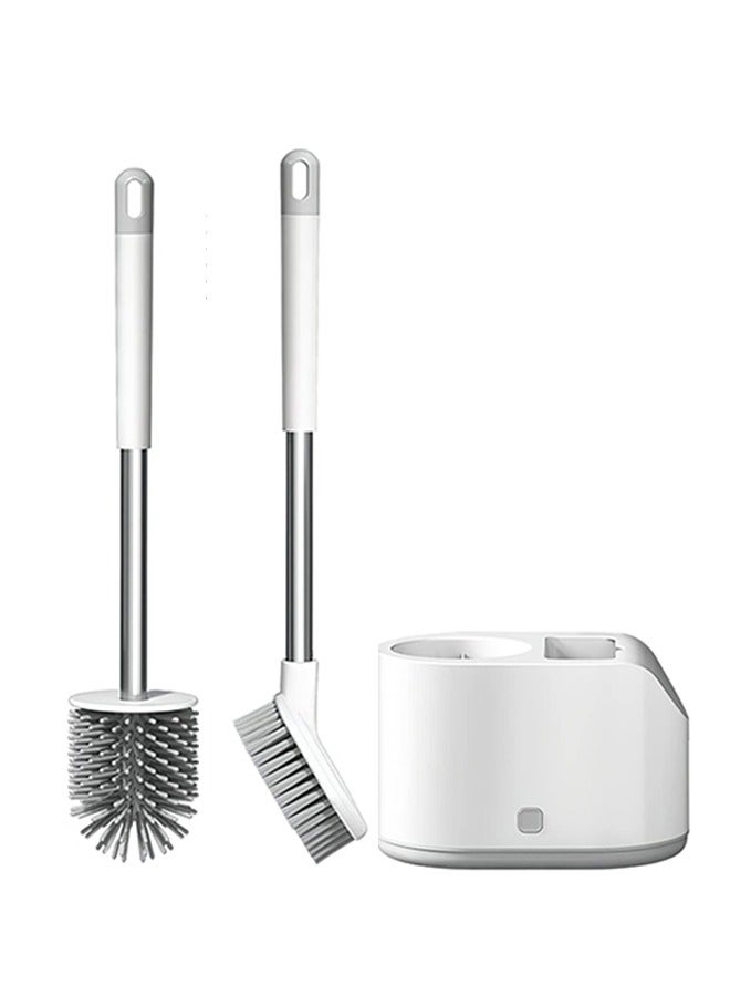Dual-Use Toilet Brush, Wall-Mounted Toilet Cleaning Brush with Base, No Drip and Anti-Odor, Perfect for Bathroom and Toilet Cleaning  - Image 1
