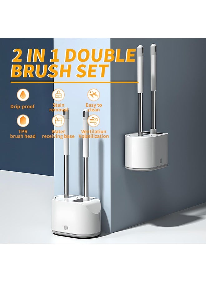 Generic Dual-Use Toilet Brush, Wall-Mounted Toilet Cleaning Brush with Base, No Drip and Anti-Odor, Perfect for Bathroom and Toilet Cleaning  - Image 2