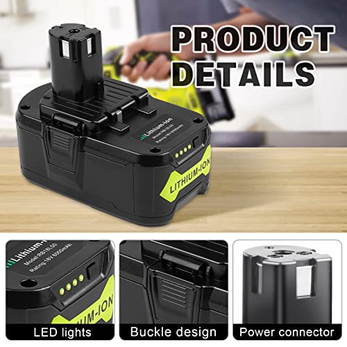 Fancy Buying 18V 6.0Ah P108 Battery Replacement for Ryobi 18 Volt Battery Lithium P102 P103 P104 P105 P107 P109 P122,Battery for Ryobi ONE+ Cordless Drill Tool (1Pack) - Image 2