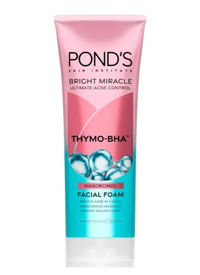 Pond's - Bright Miracle Ultimate Acne Control Thymo-BHA (Niasorcinol) Facial Foam 100g - Image 1