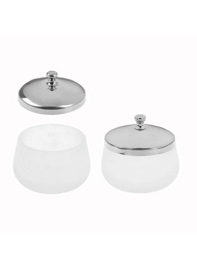 lasenersm 2 Pieces Matte Glass Dappen Dish With Stainless Steel Lid Nail Art Acrylic Powder Nail Art Tools Glass Cup Glass Dappen Cup - Image 1