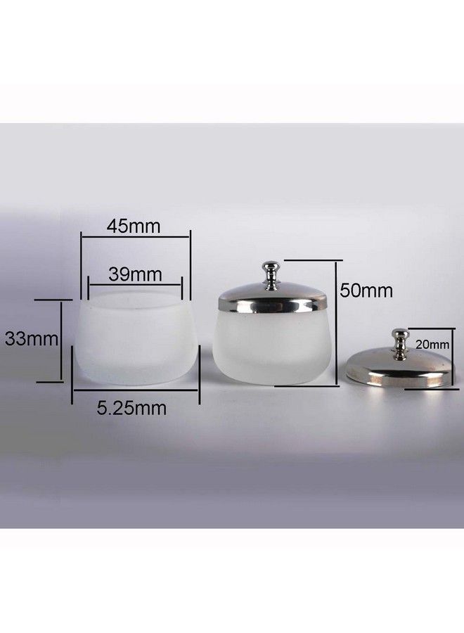 lasenersm 2 Pieces Matte Glass Dappen Dish With Stainless Steel Lid Nail Art Acrylic Powder Nail Art Tools Glass Cup Glass Dappen Cup - Image 4