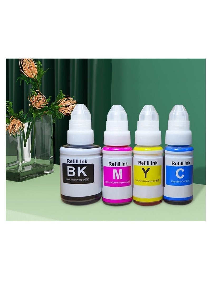 Terabyte حبر 490 لمجموعة كانون (4 عبوات أسود أزرق فاتح أرجواني أصفر) حبر لـ GI 490 لطابعات PIXMA G3400 G2400 G1400 G4400 G1411 G2411 G3411 G4411 G4410 G3410 - Image 2