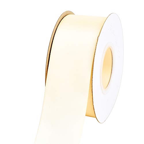 Ribest Ivory Double Faced Satin Ribbon for Flower Bouquet Gift Wrapping Bows Wedding Party Decoratin, 1-1/2 Inch × Continuous 25 Yards - Image 2