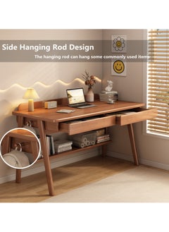HXDream Computer Desk,Writing Desk With Drawers and Storage Shelves,120 * 55 * 81CM Home Office Desk,Suitable for bedroom, study room, living room  - Image 3