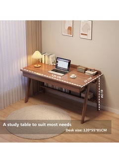 HXDream Computer Desk,Writing Desk With Drawers and Storage Shelves,120 * 55 * 81CM Home Office Desk,Suitable for bedroom, study room, living room  - Image 4