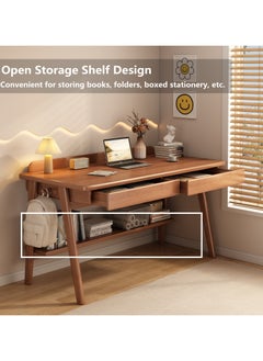 HXDream Computer Desk,Writing Desk With Drawers and Storage Shelves,120 * 55 * 81CM Home Office Desk,Suitable for bedroom, study room, living room  - Image 5