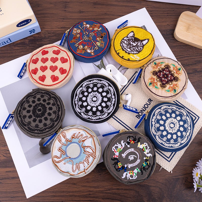 ‌ Japanese-Style Ins&Embroidered Coin Purse Mini Keychain Storage Bag Waterproof Anti-Drop Trendy Crossbody Small Bag ‌ - Image 2