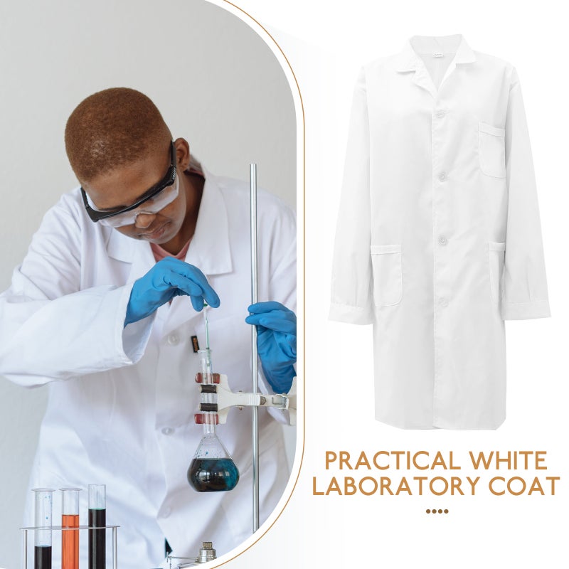Professional Laboratory Coat Sleeve Coat Costume White Laboratory Coat for Men - Image 5