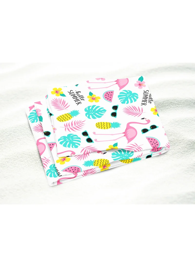 Eray Home Erays Home Hello Summer Flamingo Pattern Printed Beach Towel