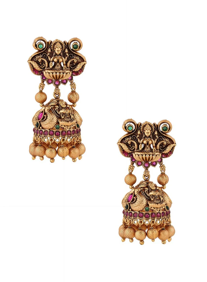 Priyaasi Plated Stone Studded Lakshmi Sequel Jewellery Set