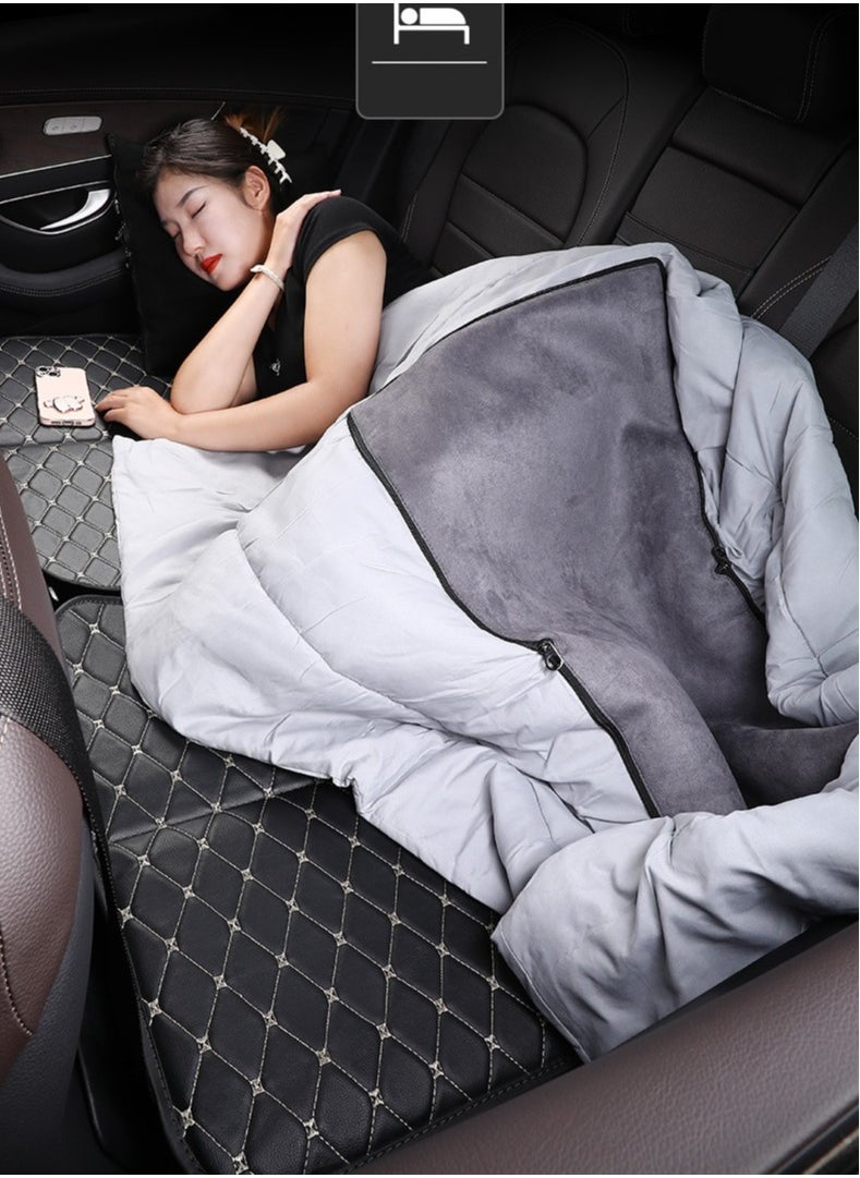 Organized Home - Folding Leather Travel Resting Pad Car Camping Bed Compatible With Light Cars SUV MPV Stable Breathable Suitable For All Seasons - Image 1