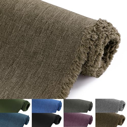 Konelia Waterproof Canvas Fabric by The Yard, 58inch 600D Upholstery Fabric Polyester Material Outdoor Water Resistant Material for Sewing Chair Patio Cushion Bag Sofa Seat Repair, 1 Yard Coffee - Image 1