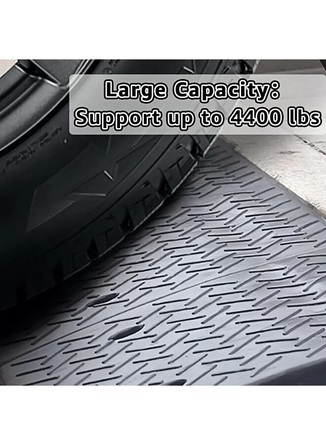2PCS Curb Ramps Portable Lightweight Curb Ramp w/Slots Heavy Duty Plastic Threshold Ramp for Driveway Loading Dock Motorcycle Wheelchair Mobility 6000LBS 9.8"Lx10.6"Wx5.1"H-Black+Black - Image 4